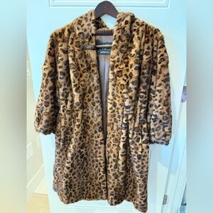 100% Mink Leopard Print Fur Coat